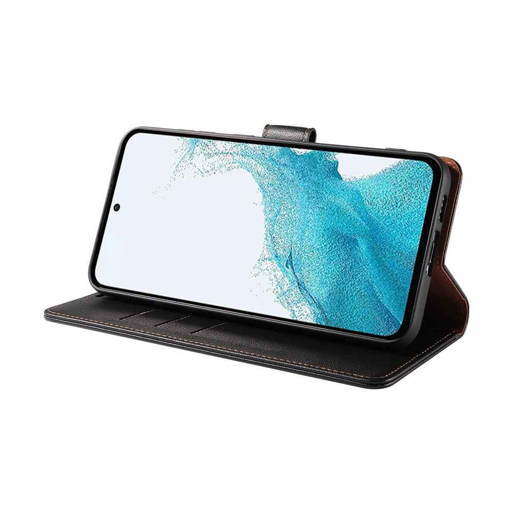 For Samsung Galaxy A57 5G Case Magnetic RFID Blocking Leather Phone Wallet Cover - Brown