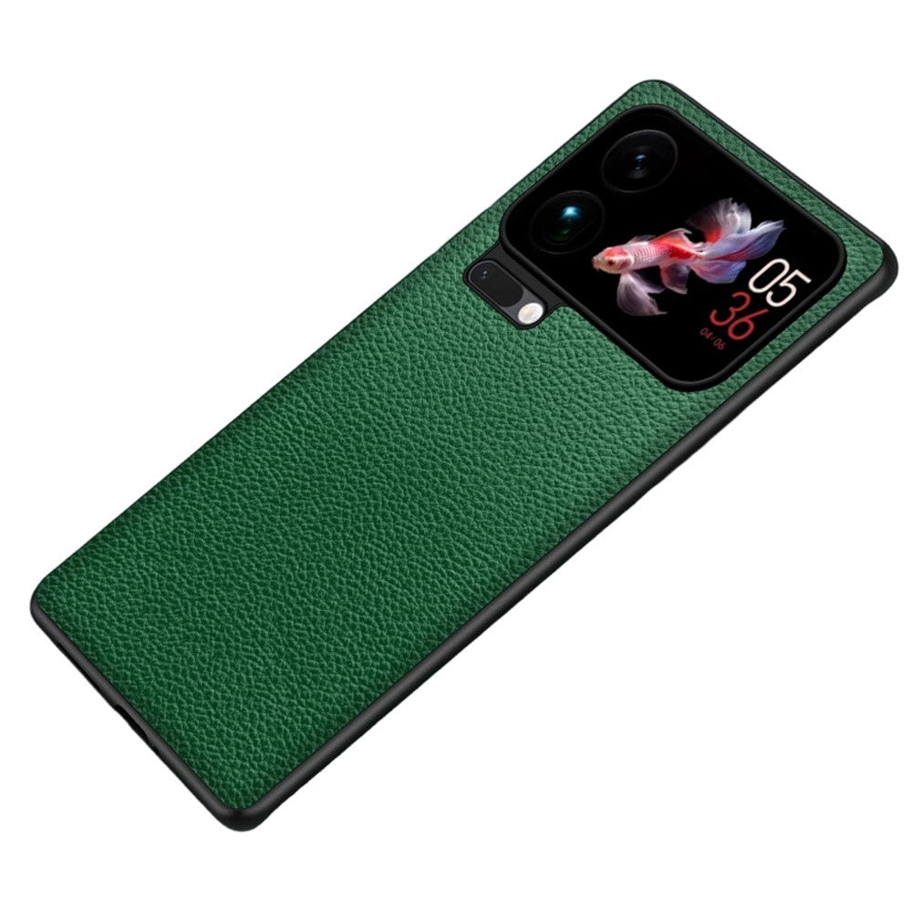 For Xiaomi 17 Pro Max Case Litchi Texture PU Leather Coated PC + TPU Protective Phone Back Cover - Green