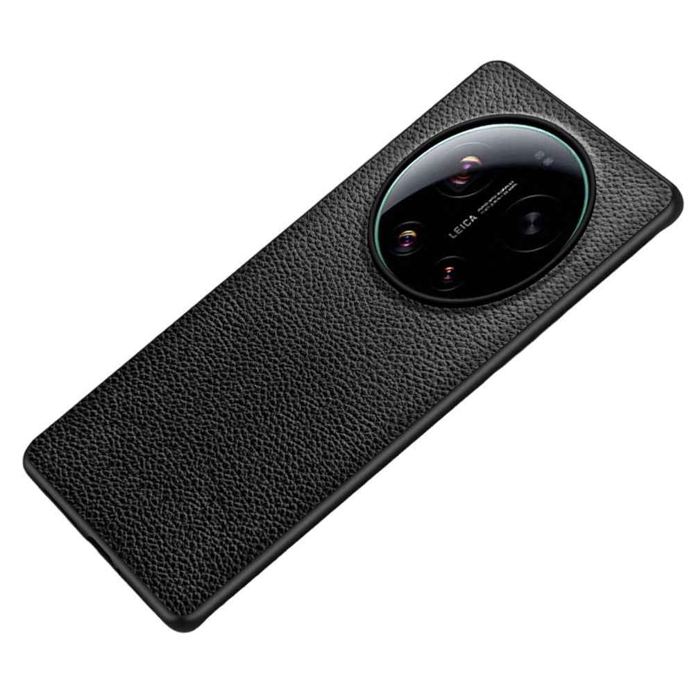 For Xiaomi 17 Ultra 5G Case Litchi Texture PU Leather Coated PC + TPU Protective Phone Back Cover - Black
