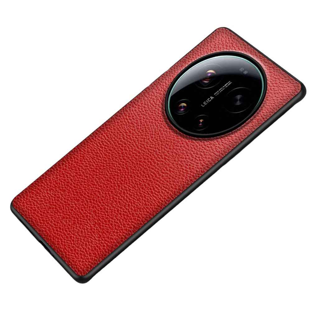 For Xiaomi 17 Ultra 5G Case Litchi Texture PU Leather Coated PC + TPU Protective Phone Back Cover - Red