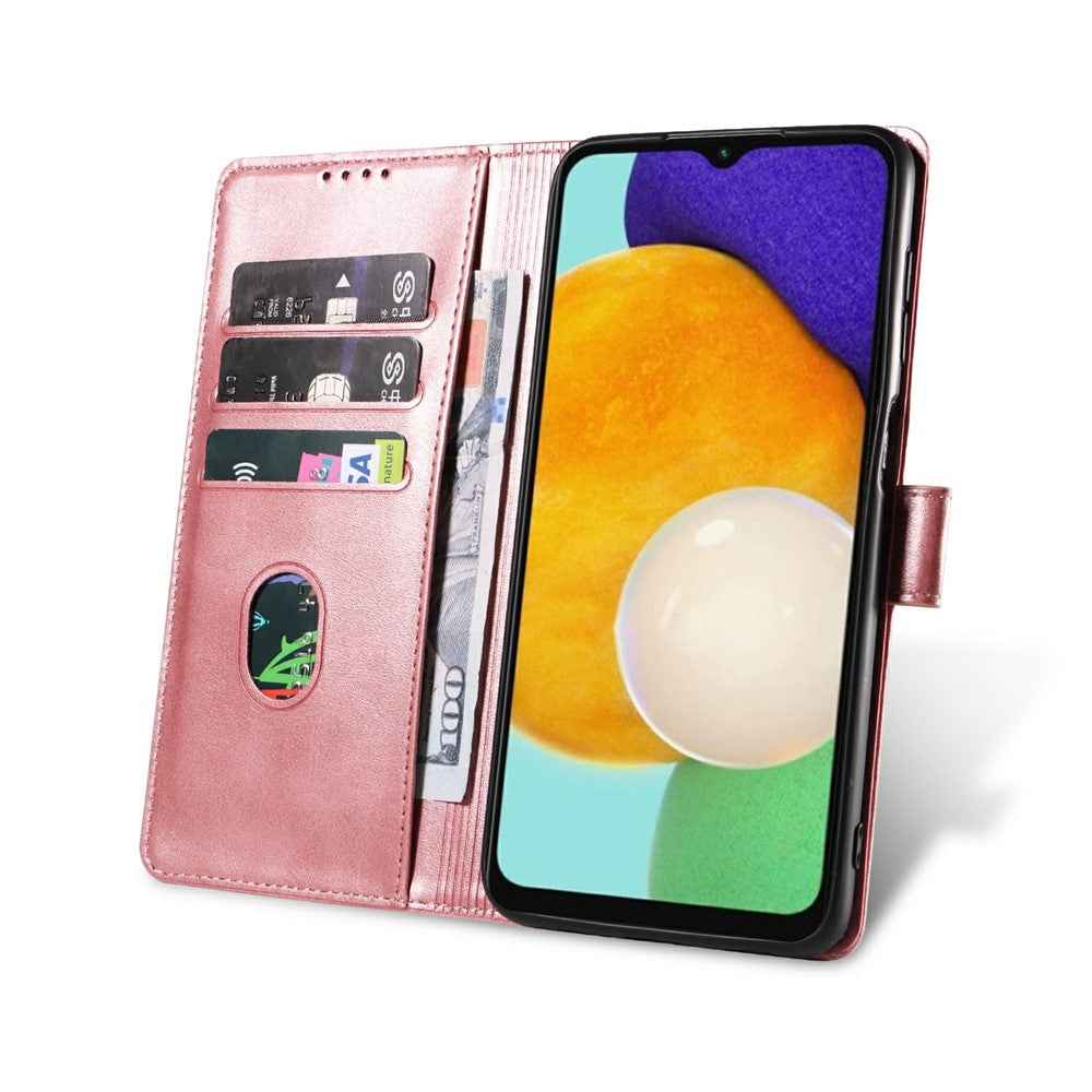 For Samsung Galaxy A57 5G Case Leather Stand Phone Shell with Magnetic Closure - Rose Gold