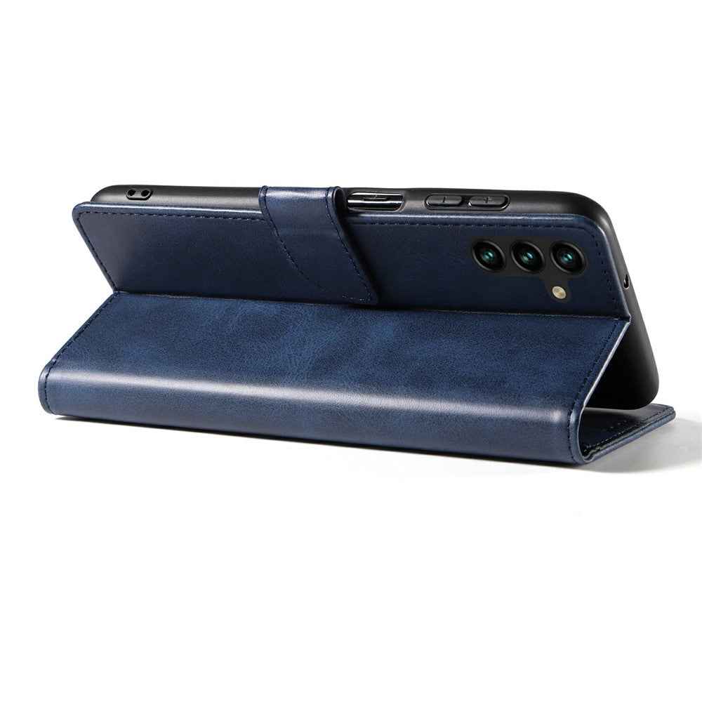 For Samsung Galaxy A57 5G Case Leather Stand Phone Shell with Magnetic Closure - Blue