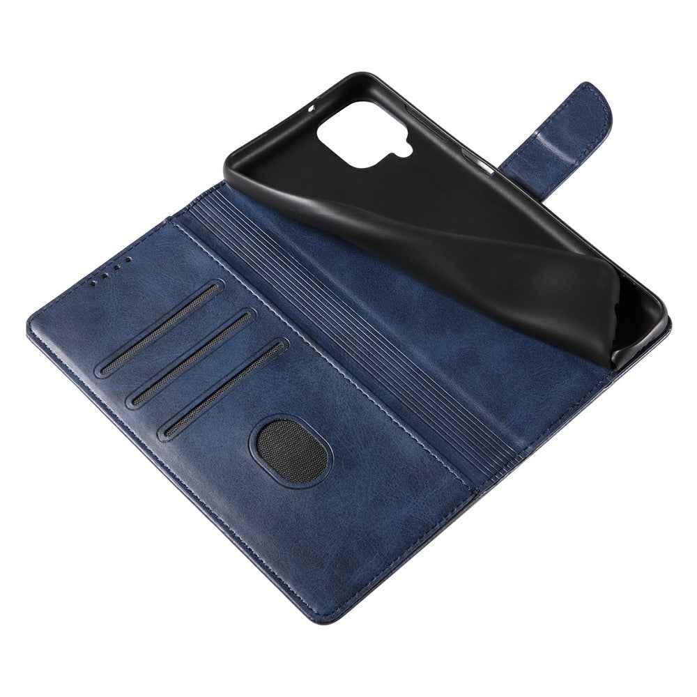 For Samsung Galaxy A57 5G Case Leather Stand Phone Shell with Magnetic Closure - Blue