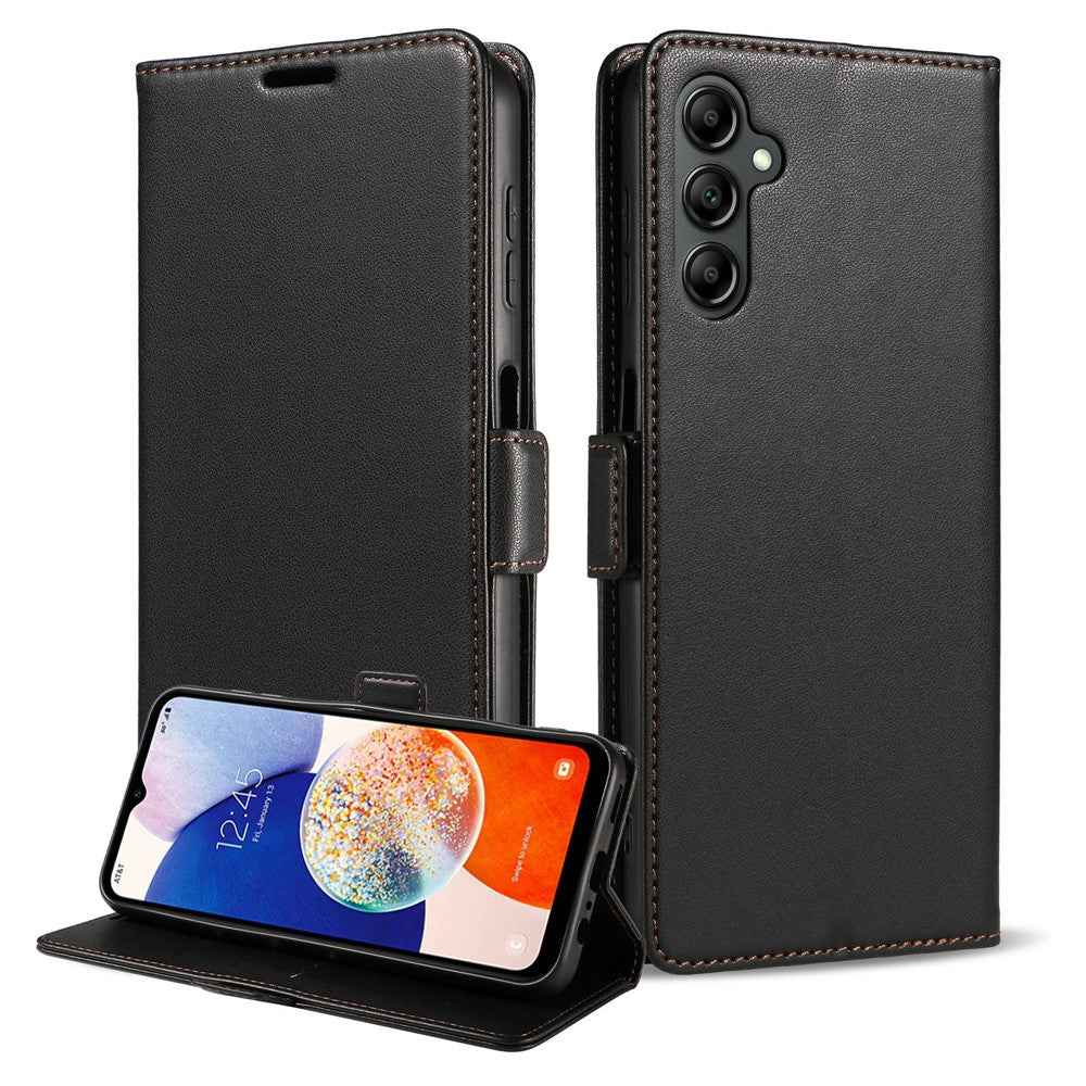 For Samsung Galaxy A57 5G Case Side Magnetic Clasp RFID Blocking Leather Phone Wallet Cover - Black