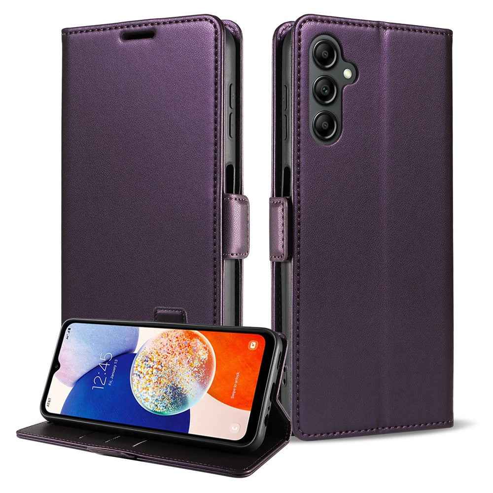 For Samsung Galaxy A57 5G Case Side Magnetic Clasp RFID Blocking Leather Phone Wallet Cover - Purple