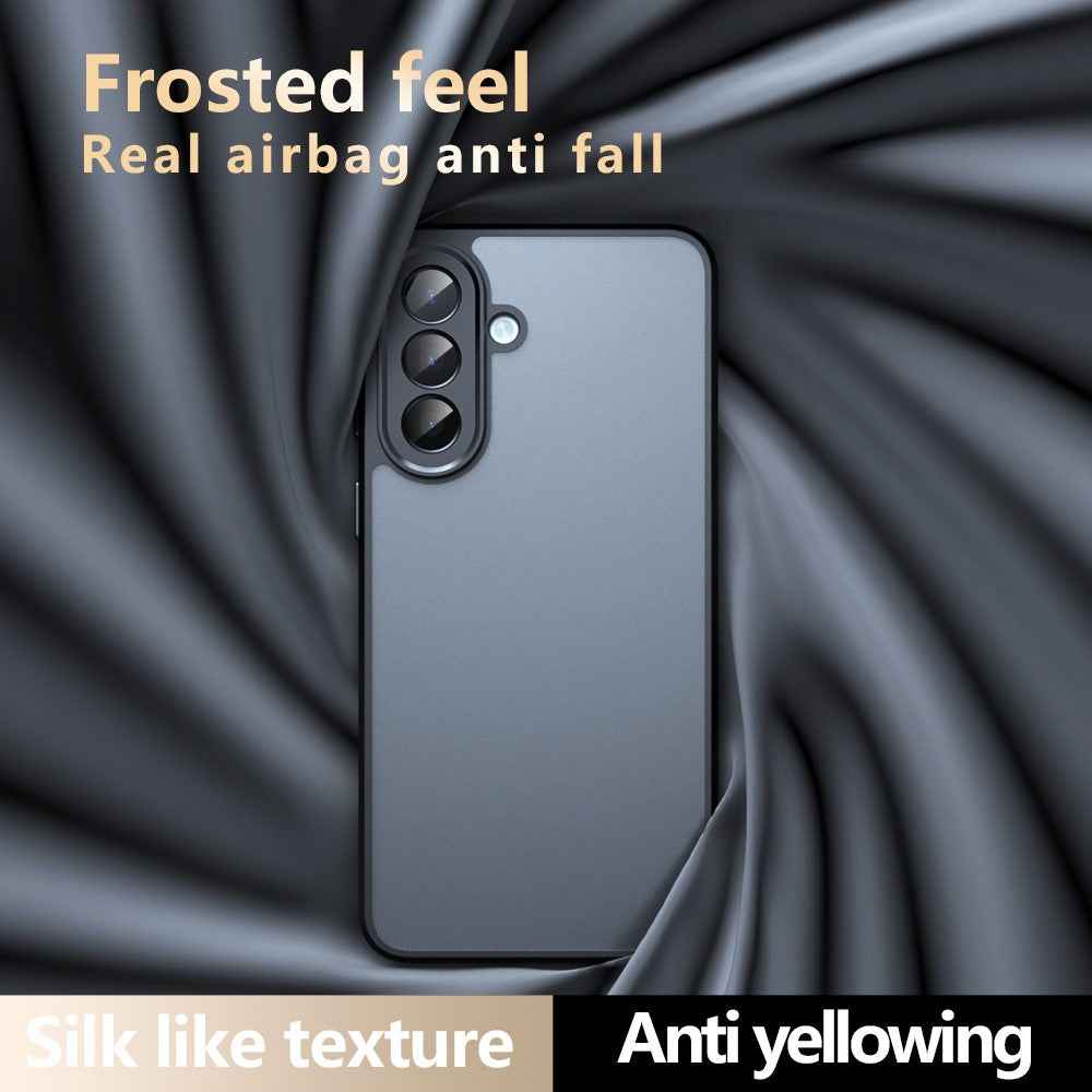 For Samsung Galaxy A57 5G Case Skin-Touch TPU + PC Matte Phone Back Cover - Transparent Black