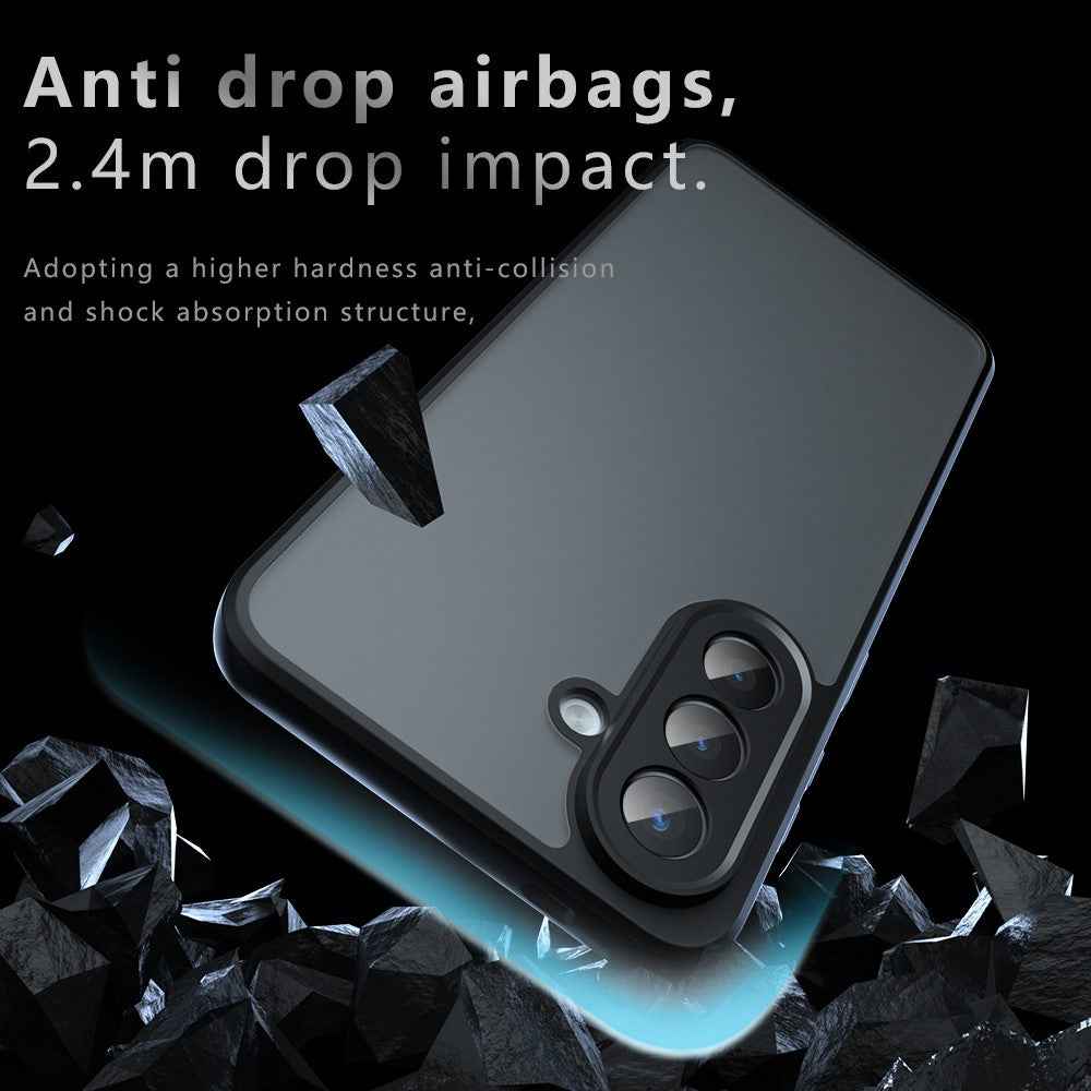 For Samsung Galaxy A57 5G Case Skin-Touch TPU + PC Matte Phone Back Cover - Transparent Black