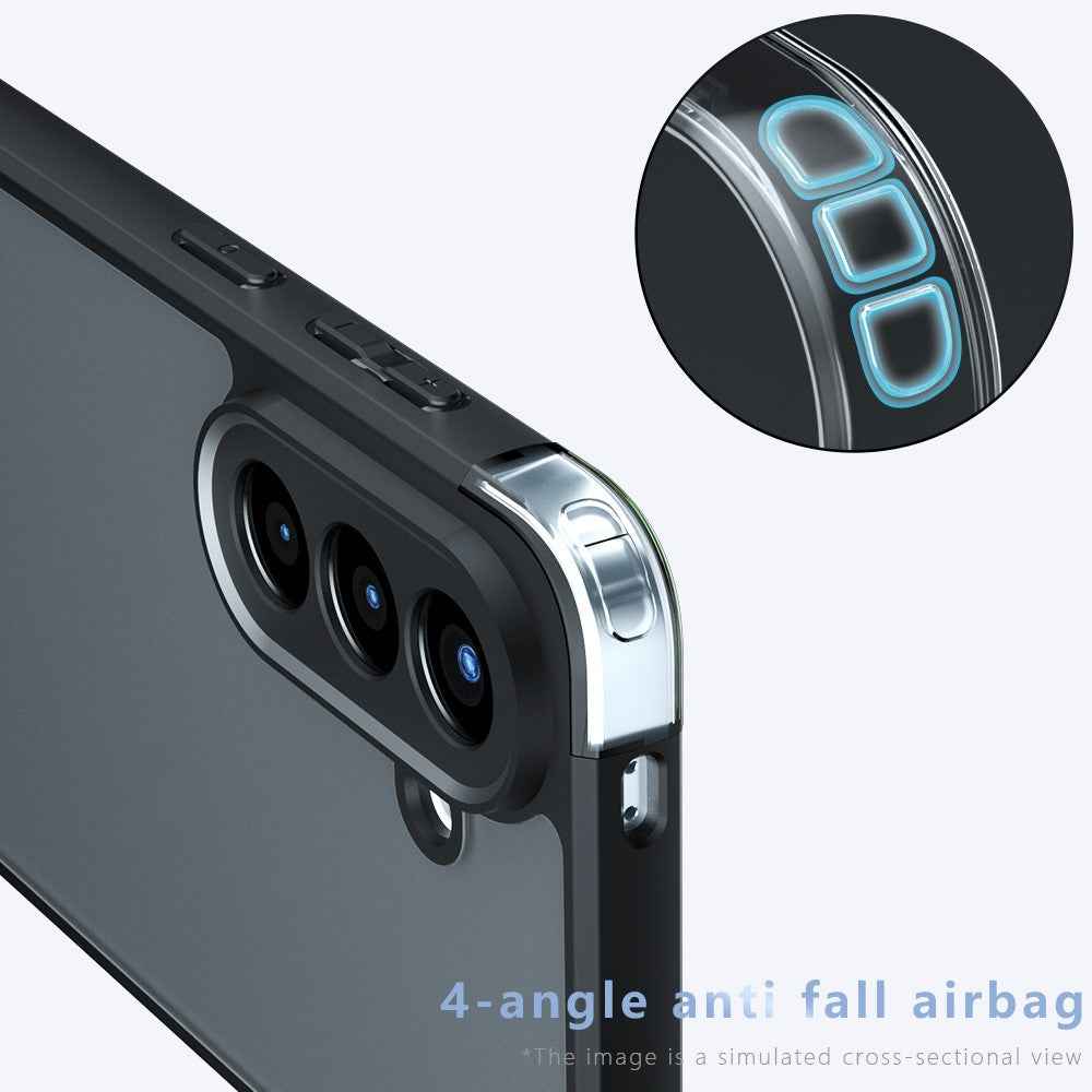 For Samsung Galaxy A57 5G Case Skin-Touch TPU + PC Matte Phone Back Cover - Transparent Black