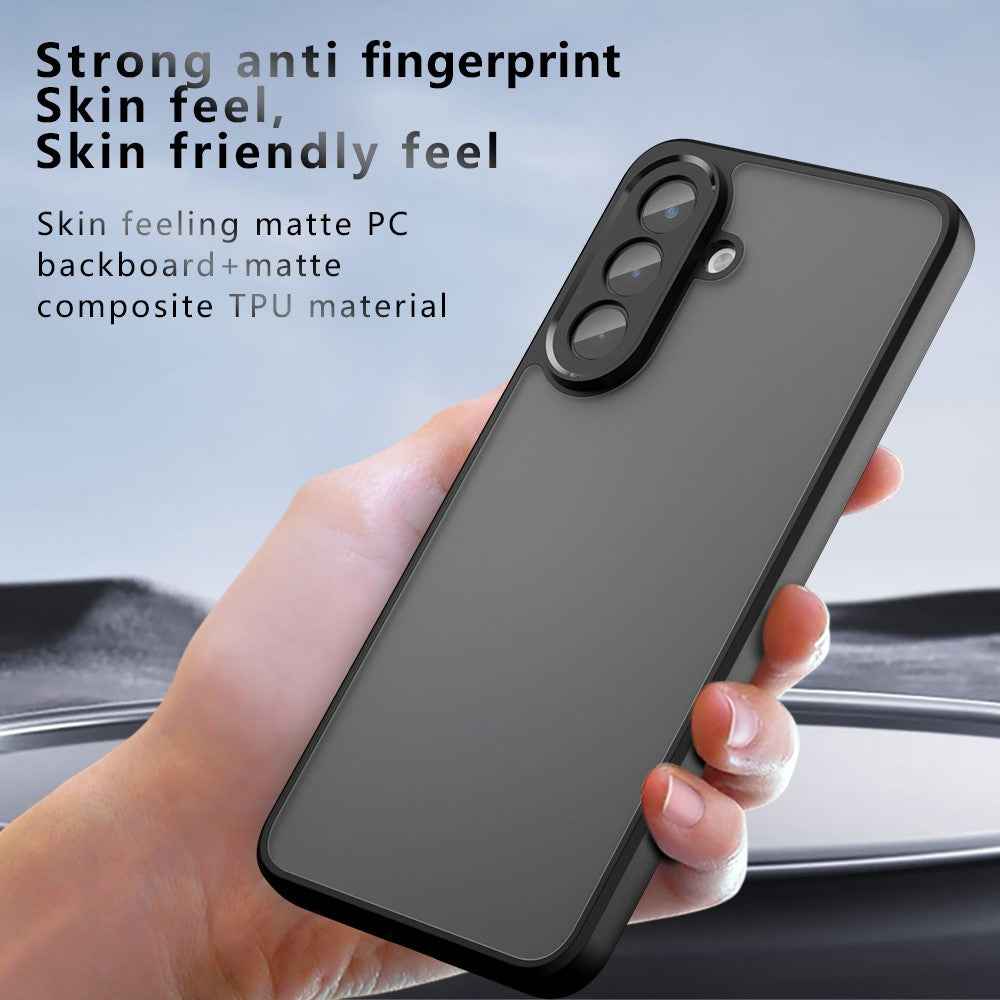 For Samsung Galaxy A57 5G Case Skin-Touch TPU + PC Matte Phone Back Cover - Transparent Black