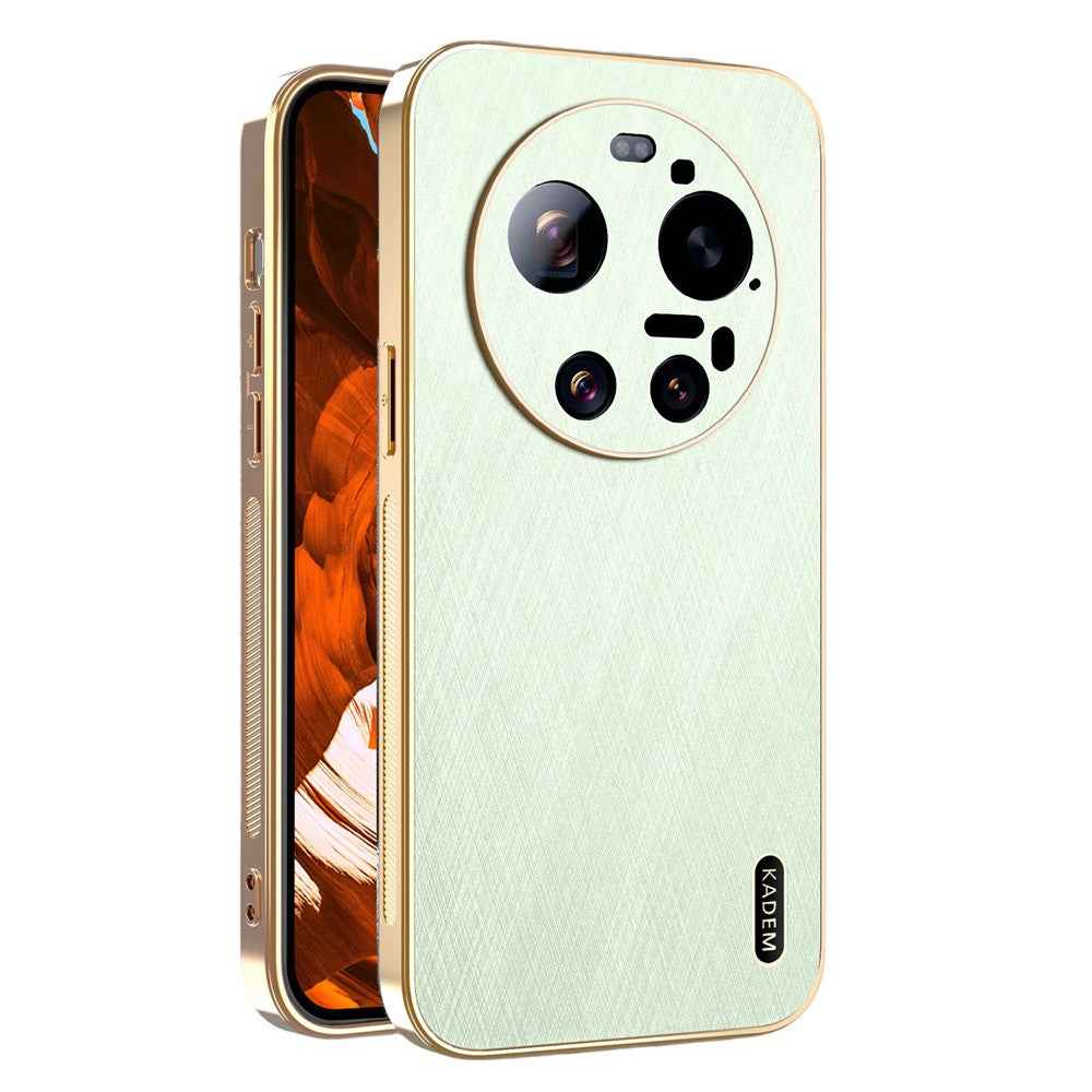 KADEM For Xiaomi 17 Ultra 5G Case Electroplating Silk Texture PU + TPU Phone Back Cover - Green