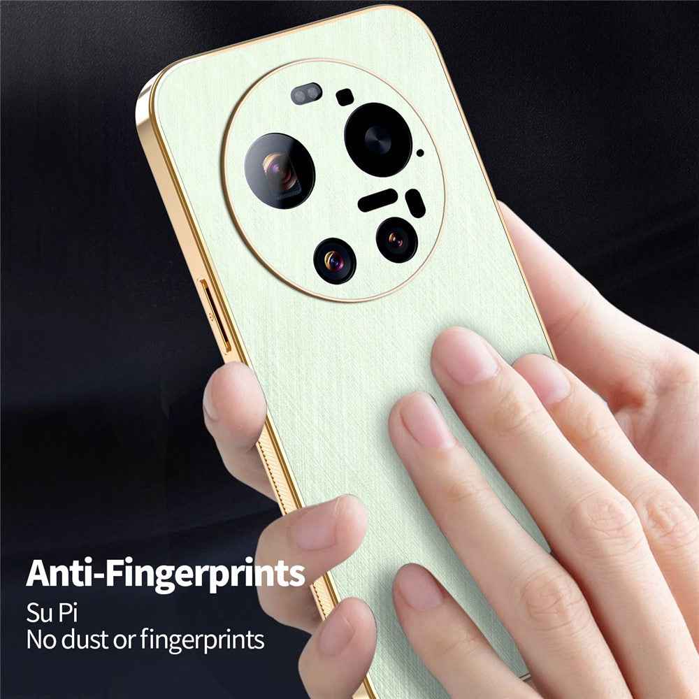 KADEM For Xiaomi 17 Ultra 5G Case Electroplating Silk Texture PU + TPU Phone Back Cover - Green