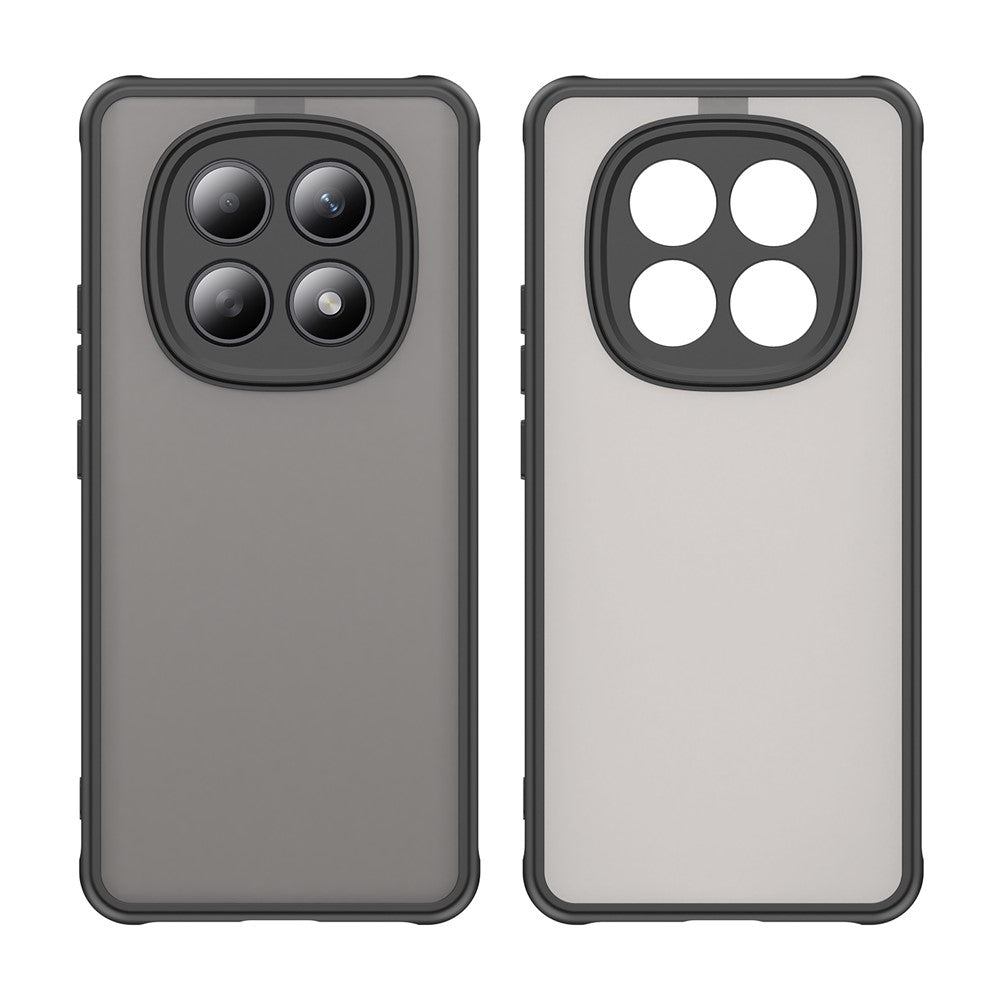 For Xiaomi Poco M8 5G / Redmi Note 15 5G (Global) / 15 4G (Global) Case Drop Proof Airbags Frosted Translucent PC + TPU Phone Back Cover - Black
