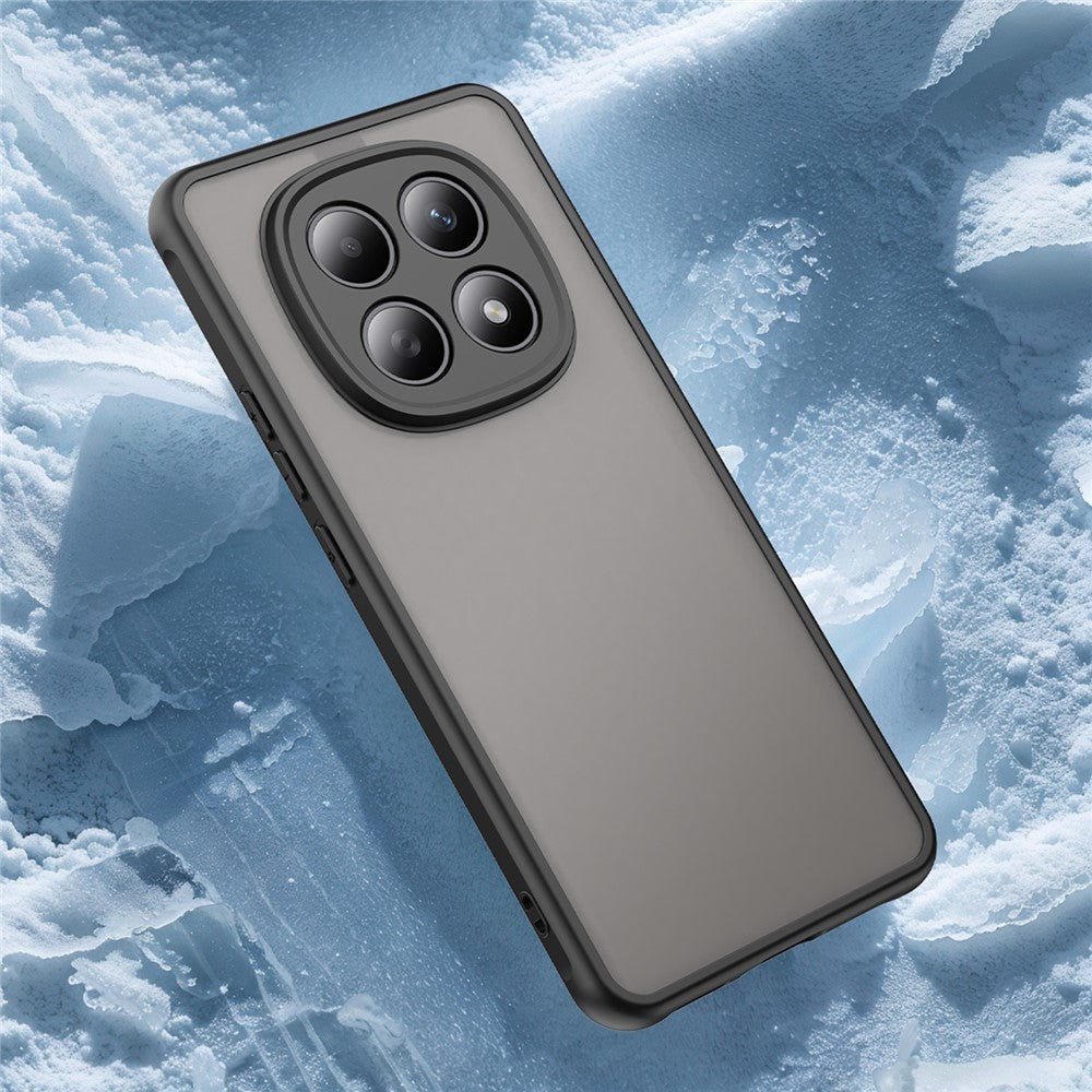 For Xiaomi Poco M8 5G / Redmi Note 15 5G (Global) / 15 4G (Global) Case Drop Proof Airbags Frosted Translucent PC + TPU Phone Back Cover - Black