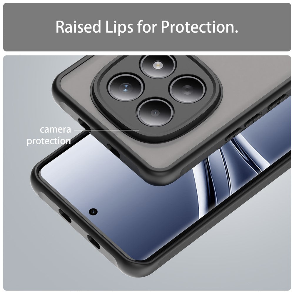 For Xiaomi Poco M8 5G / Redmi Note 15 5G (Global) / 15 4G (Global) Case Drop Proof Airbags Frosted Translucent PC + TPU Phone Back Cover - Black