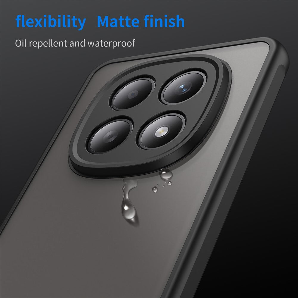 For Xiaomi Poco M8 5G / Redmi Note 15 5G (Global) / 15 4G (Global) Case Drop Proof Airbags Frosted Translucent PC + TPU Phone Back Cover - Black
