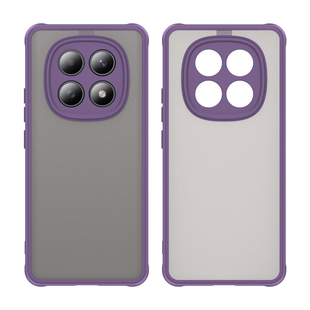 For Xiaomi Poco M8 5G / Redmi Note 15 5G (Global) / 15 4G (Global) Case Drop Proof Airbags Frosted Translucent PC + TPU Phone Back Cover - Purple