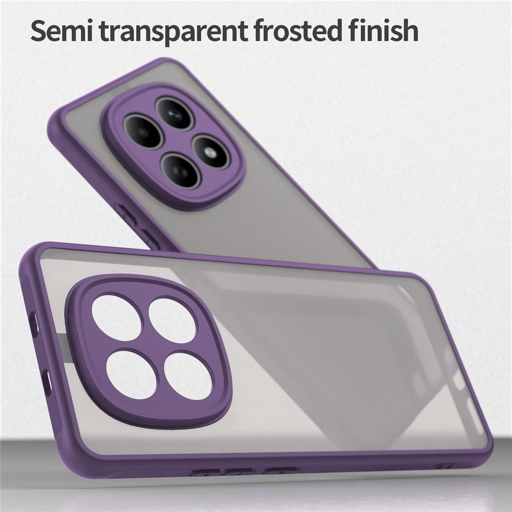 For Xiaomi Poco M8 5G / Redmi Note 15 5G (Global) / 15 4G (Global) Case Drop Proof Airbags Frosted Translucent PC + TPU Phone Back Cover - Purple