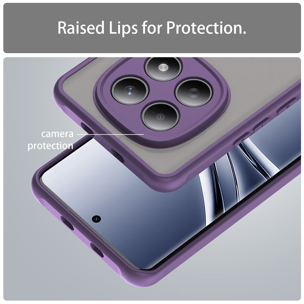 For Xiaomi Poco M8 5G / Redmi Note 15 5G (Global) / 15 4G (Global) Case Drop Proof Airbags Frosted Translucent PC + TPU Phone Back Cover - Purple
