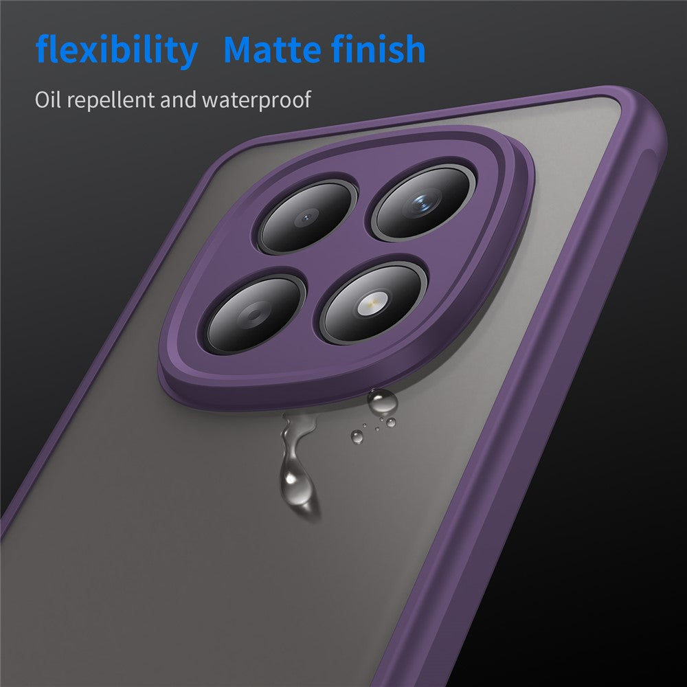 For Xiaomi Poco M8 5G / Redmi Note 15 5G (Global) / 15 4G (Global) Case Drop Proof Airbags Frosted Translucent PC + TPU Phone Back Cover - Purple