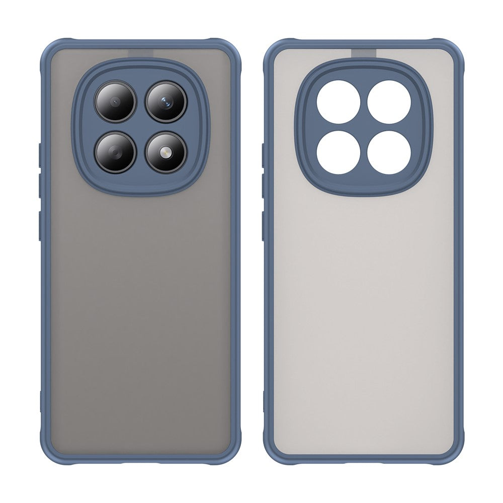 For Xiaomi Poco M8 5G / Redmi Note 15 5G (Global) / 15 4G (Global) Case Drop Proof Airbags Frosted Translucent PC + TPU Phone Back Cover - Blue