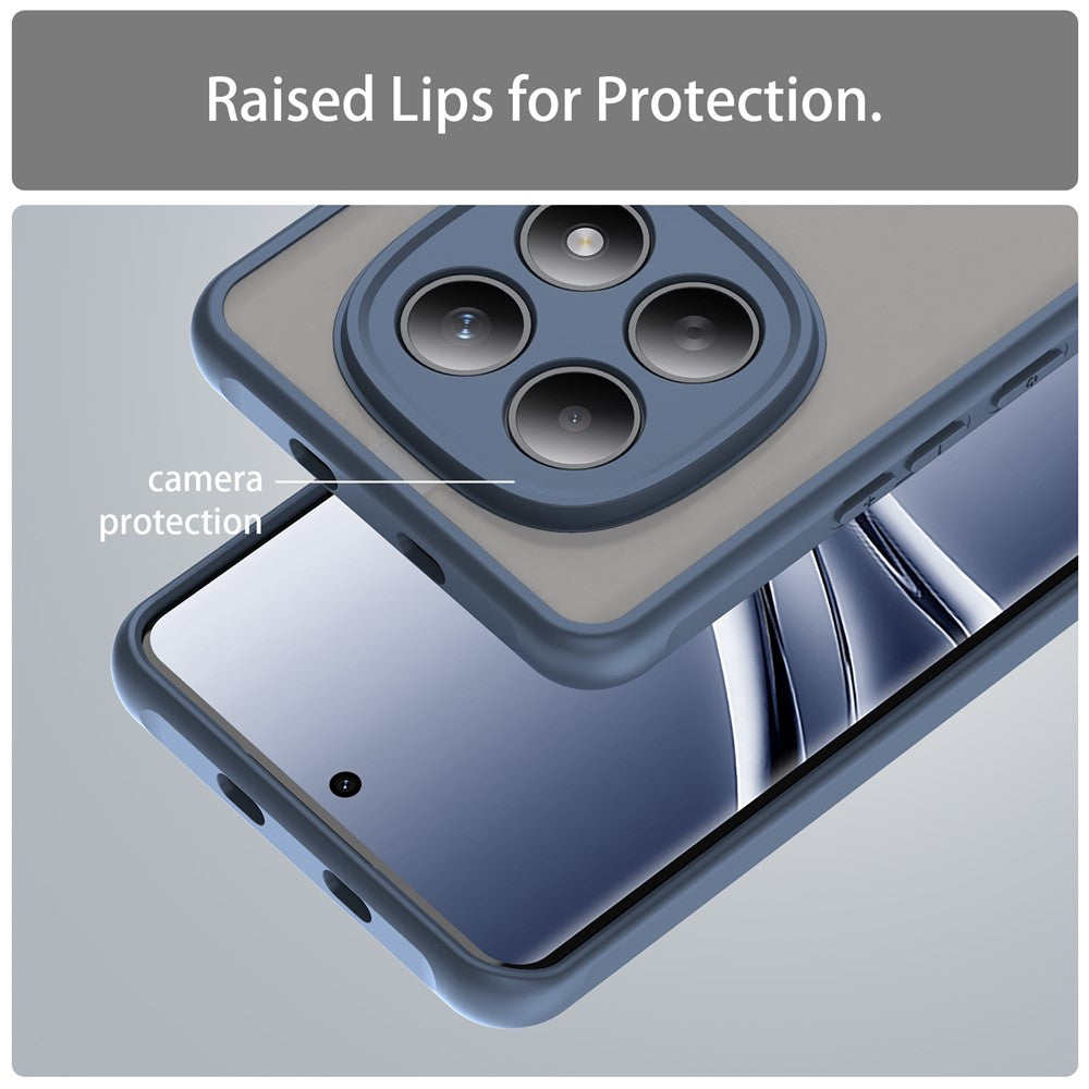 For Xiaomi Poco M8 5G / Redmi Note 15 5G (Global) / 15 4G (Global) Case Drop Proof Airbags Frosted Translucent PC + TPU Phone Back Cover - Blue