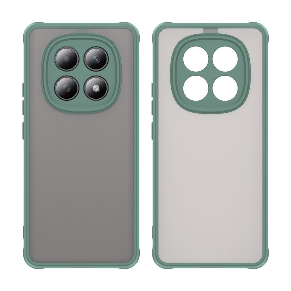 For Xiaomi Poco M8 5G / Redmi Note 15 5G (Global) / 15 4G (Global) Case Drop Proof Airbags Frosted Translucent PC + TPU Phone Back Cover - Green