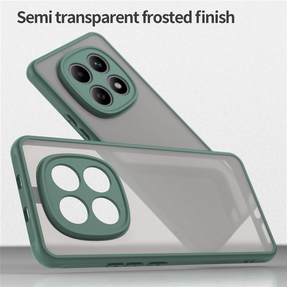 For Xiaomi Poco M8 5G / Redmi Note 15 5G (Global) / 15 4G (Global) Case Drop Proof Airbags Frosted Translucent PC + TPU Phone Back Cover - Green