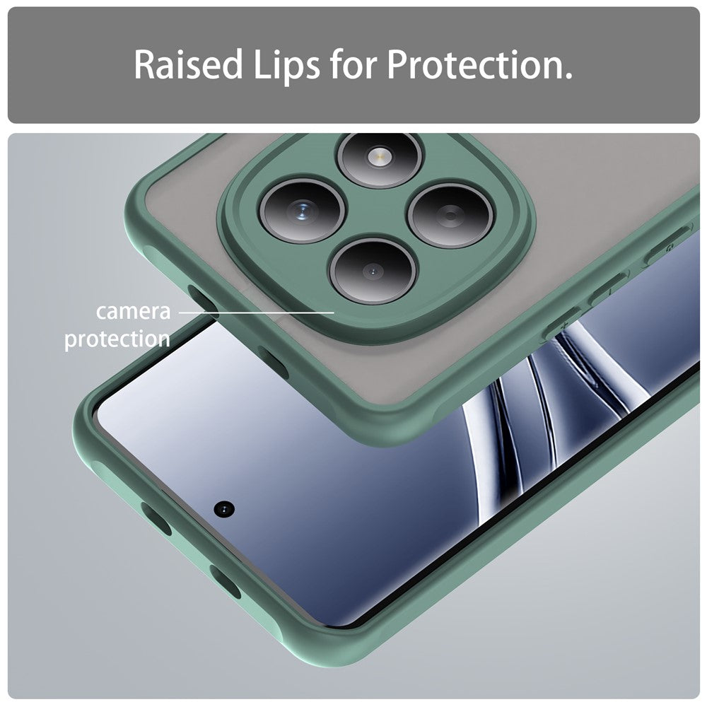 For Xiaomi Poco M8 5G / Redmi Note 15 5G (Global) / 15 4G (Global) Case Drop Proof Airbags Frosted Translucent PC + TPU Phone Back Cover - Green