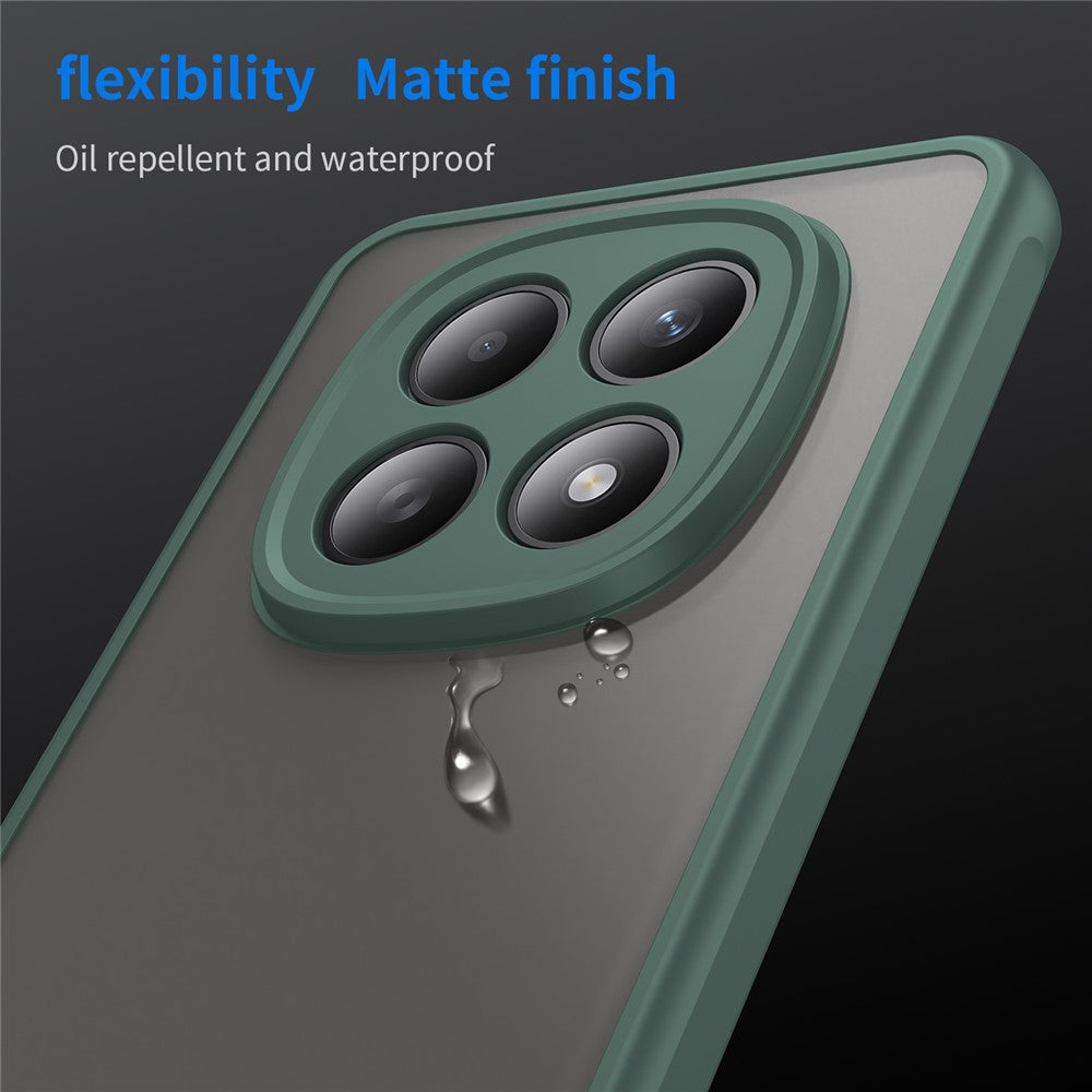 For Xiaomi Poco M8 5G / Redmi Note 15 5G (Global) / 15 4G (Global) Case Drop Proof Airbags Frosted Translucent PC + TPU Phone Back Cover - Green