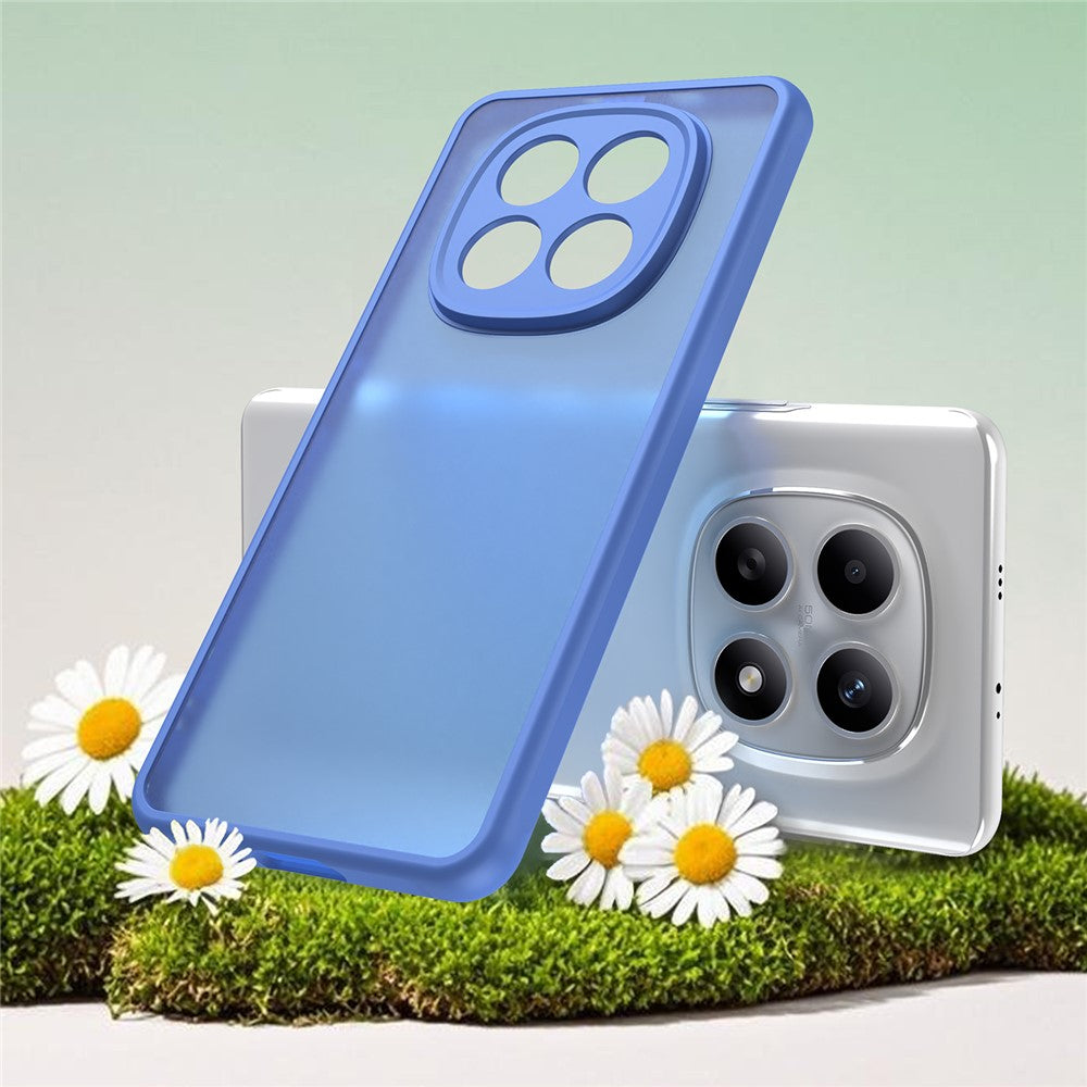 For Xiaomi Poco M8 5G / Redmi Note 15 5G (Global) / 15 4G (Global) Case Drop Proof Airbags Frosted Translucent PC + TPU Phone Back Cover - Sky Blue