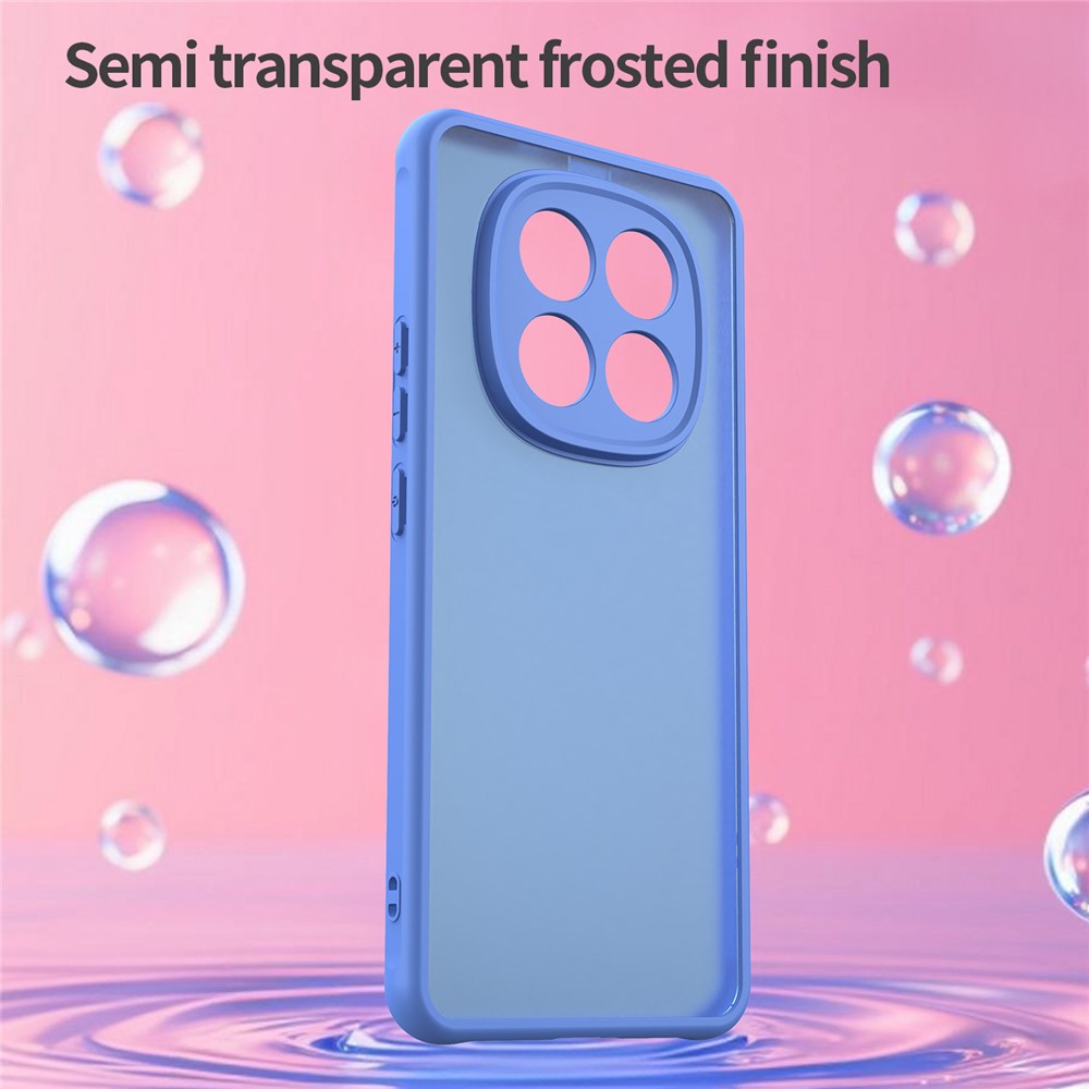 For Xiaomi Poco M8 5G / Redmi Note 15 5G (Global) / 15 4G (Global) Case Drop Proof Airbags Frosted Translucent PC + TPU Phone Back Cover - Sky Blue