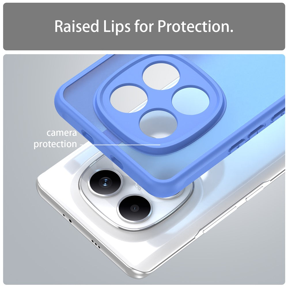 For Xiaomi Poco M8 5G / Redmi Note 15 5G (Global) / 15 4G (Global) Case Drop Proof Airbags Frosted Translucent PC + TPU Phone Back Cover - Sky Blue