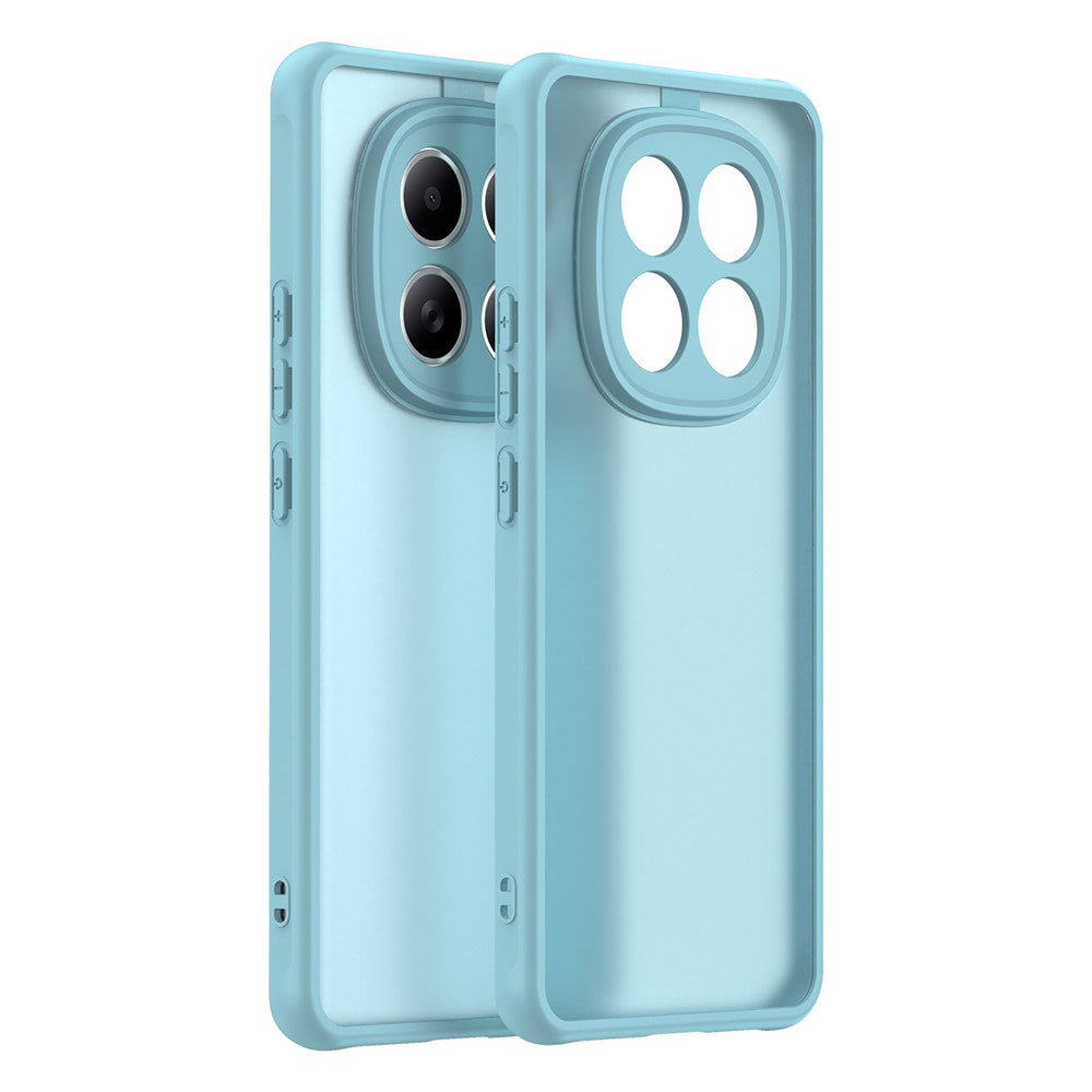 For Xiaomi Poco M8 5G / Redmi Note 15 5G (Global) / 15 4G (Global) Case Drop Proof Airbags Frosted Translucent PC + TPU Phone Back Cover - Mint Green