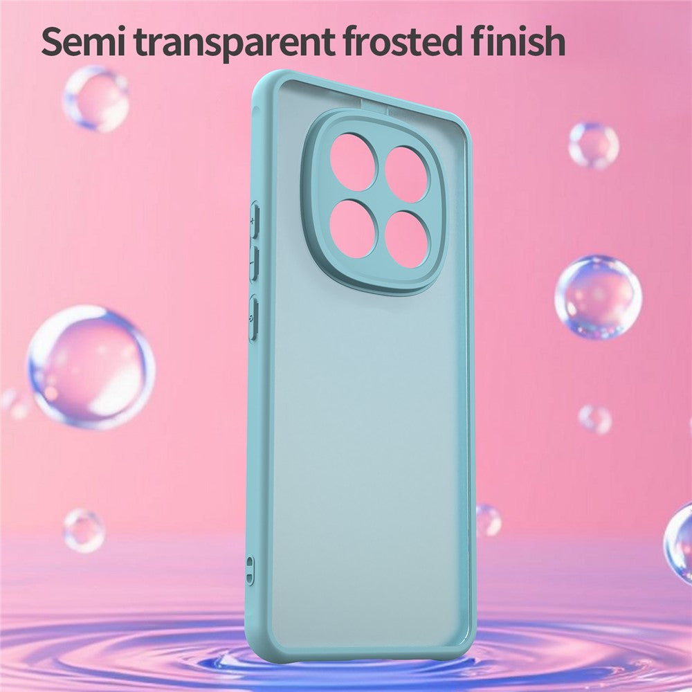 For Xiaomi Poco M8 5G / Redmi Note 15 5G (Global) / 15 4G (Global) Case Drop Proof Airbags Frosted Translucent PC + TPU Phone Back Cover - Mint Green