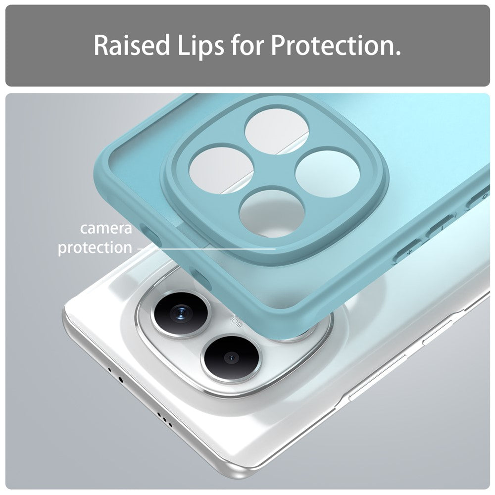 For Xiaomi Poco M8 5G / Redmi Note 15 5G (Global) / 15 4G (Global) Case Drop Proof Airbags Frosted Translucent PC + TPU Phone Back Cover - Mint Green