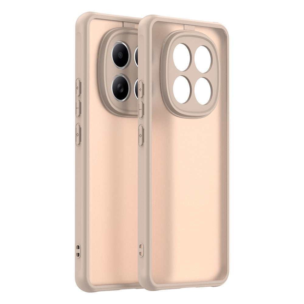 For Xiaomi Poco M8 5G / Redmi Note 15 5G (Global) / 15 4G (Global) Case Drop Proof Airbags Frosted Translucent PC + TPU Phone Back Cover - Desert Gold