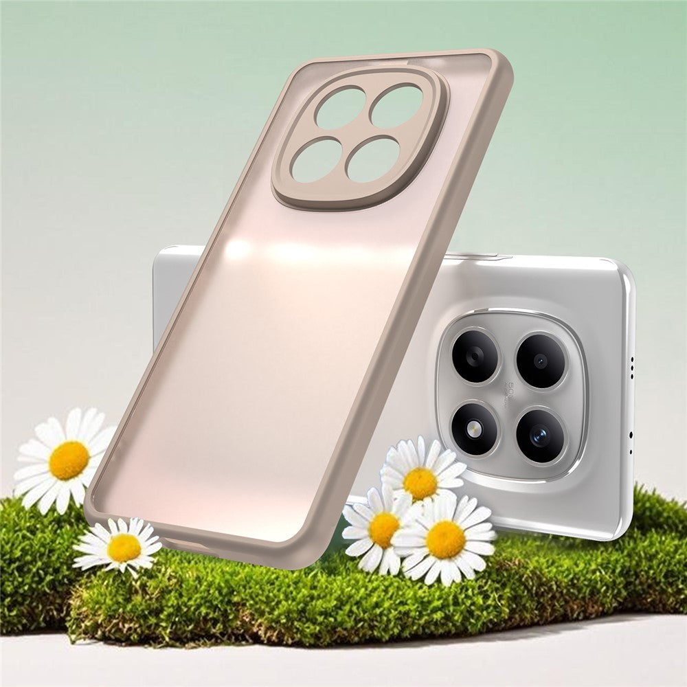 For Xiaomi Poco M8 5G / Redmi Note 15 5G (Global) / 15 4G (Global) Case Drop Proof Airbags Frosted Translucent PC + TPU Phone Back Cover - Desert Gold