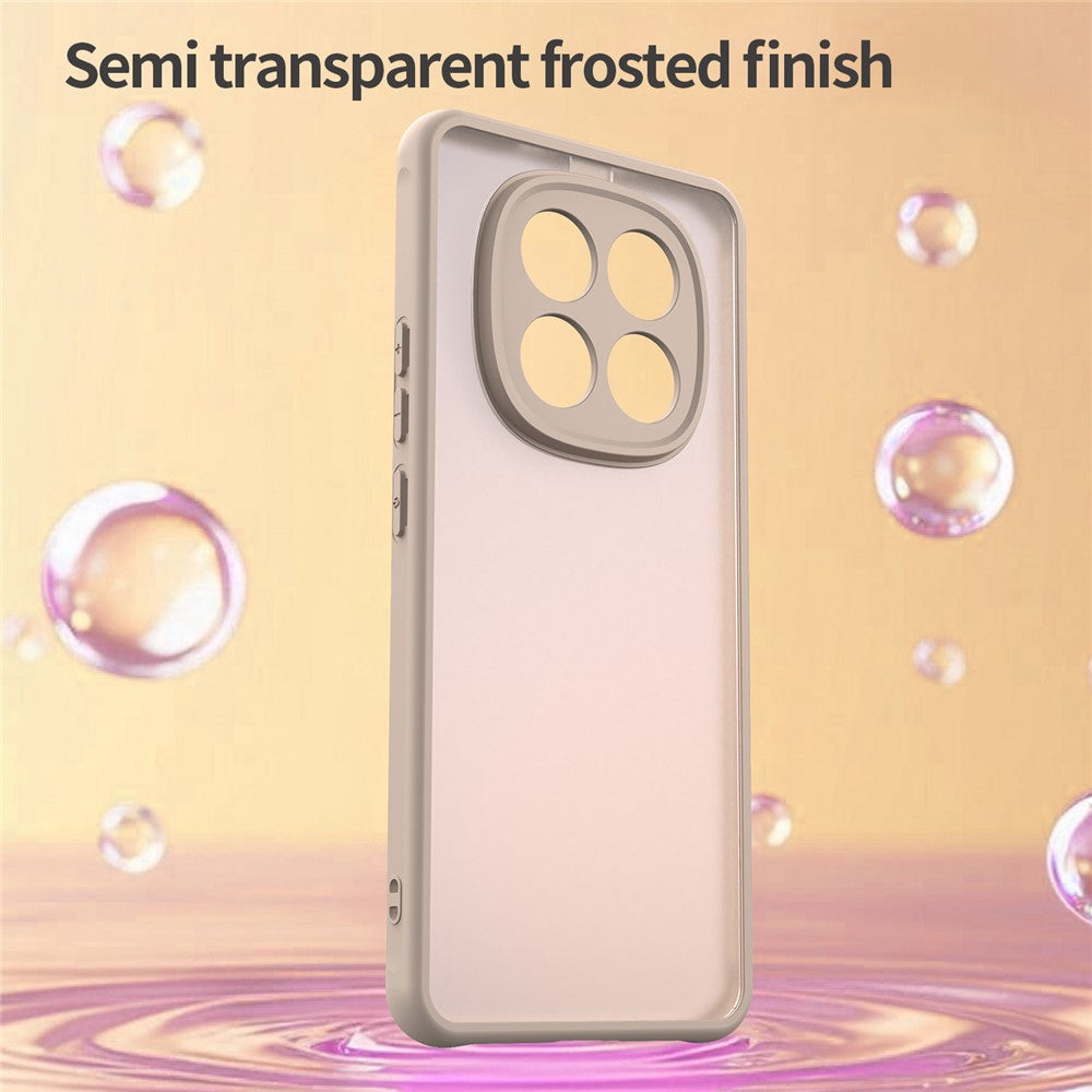 For Xiaomi Poco M8 5G / Redmi Note 15 5G (Global) / 15 4G (Global) Case Drop Proof Airbags Frosted Translucent PC + TPU Phone Back Cover - Desert Gold