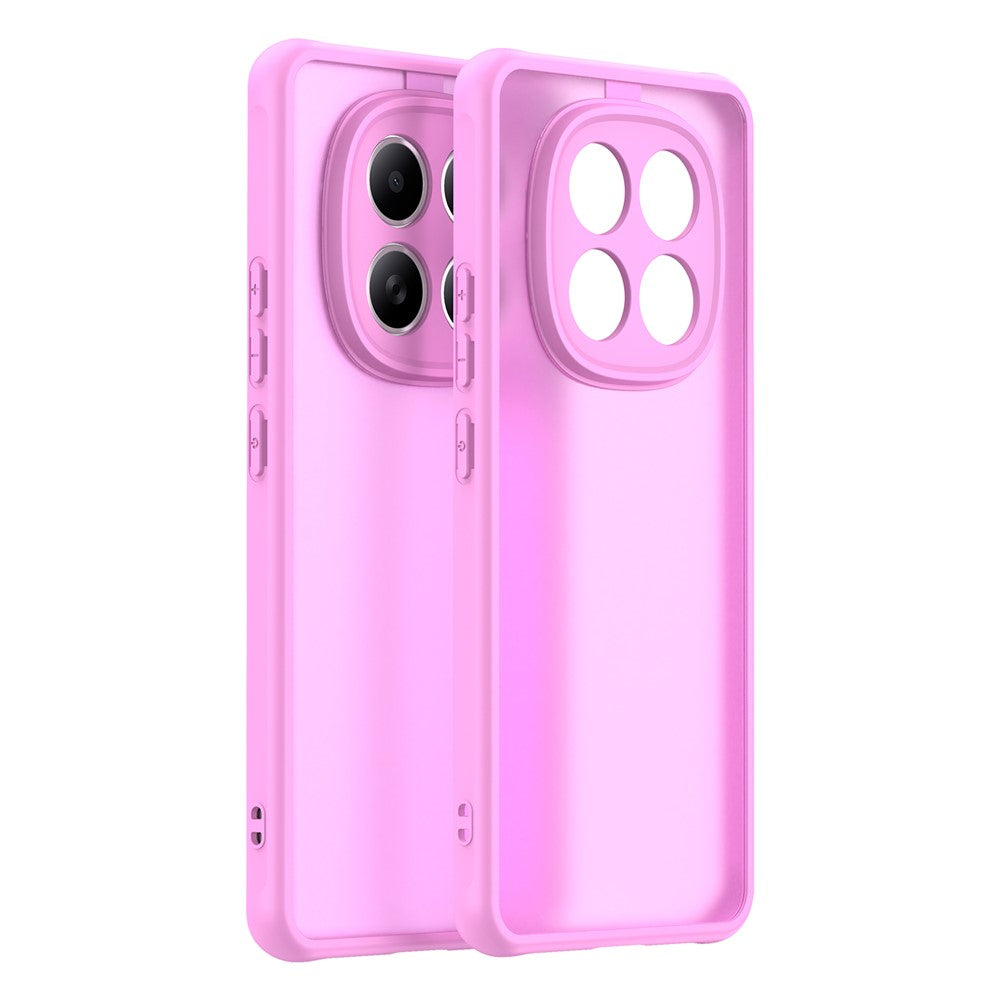 For Xiaomi Poco M8 5G / Redmi Note 15 5G (Global) / 15 4G (Global) Case Drop Proof Airbags Frosted Translucent PC + TPU Phone Back Cover - Pink