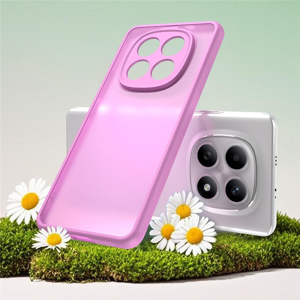 For Xiaomi Poco M8 5G / Redmi Note 15 5G (Global) / 15 4G (Global) Case Drop Proof Airbags Frosted Translucent PC + TPU Phone Back Cover - Pink