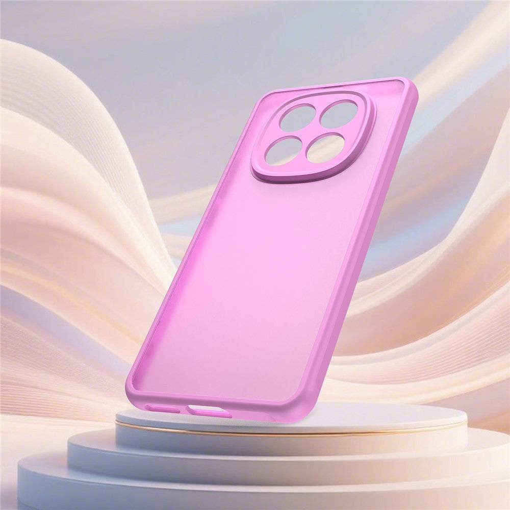For Xiaomi Poco M8 5G / Redmi Note 15 5G (Global) / 15 4G (Global) Case Drop Proof Airbags Frosted Translucent PC + TPU Phone Back Cover - Pink