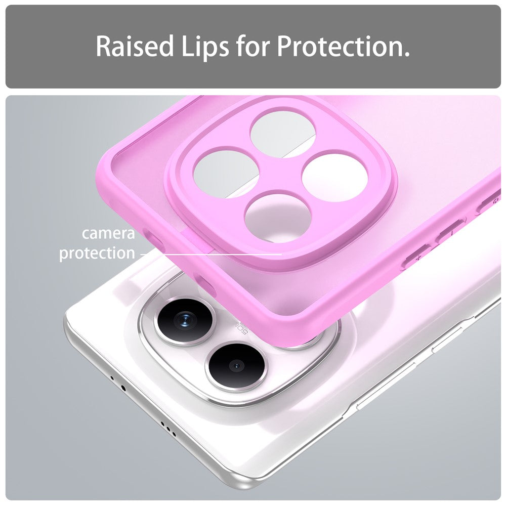 For Xiaomi Poco M8 5G / Redmi Note 15 5G (Global) / 15 4G (Global) Case Drop Proof Airbags Frosted Translucent PC + TPU Phone Back Cover - Pink