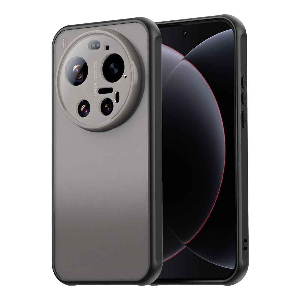 For Xiaomi 17 Ultra 5G Case Drop Proof Airbags Frosted Translucent PC + TPU Phone Back Cover - Black
