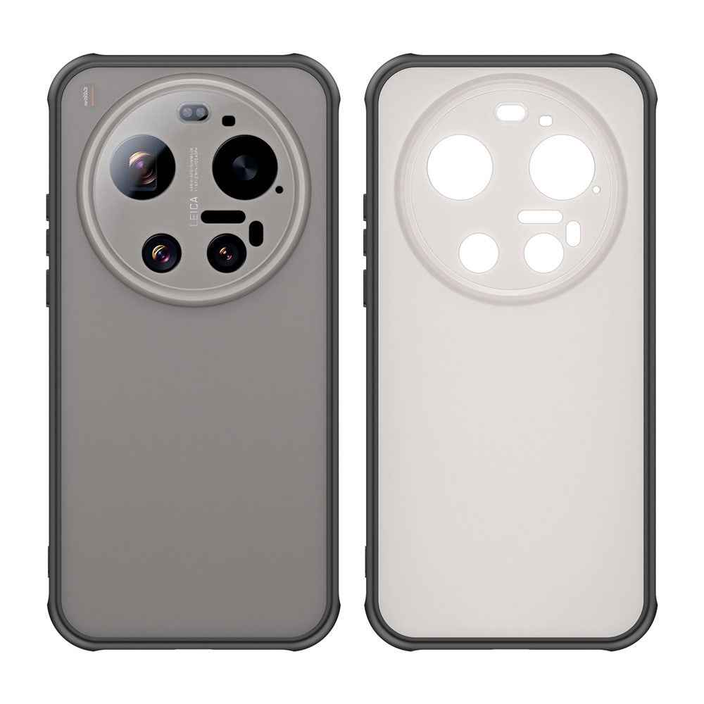 For Xiaomi 17 Ultra 5G Case Drop Proof Airbags Frosted Translucent PC + TPU Phone Back Cover - Black
