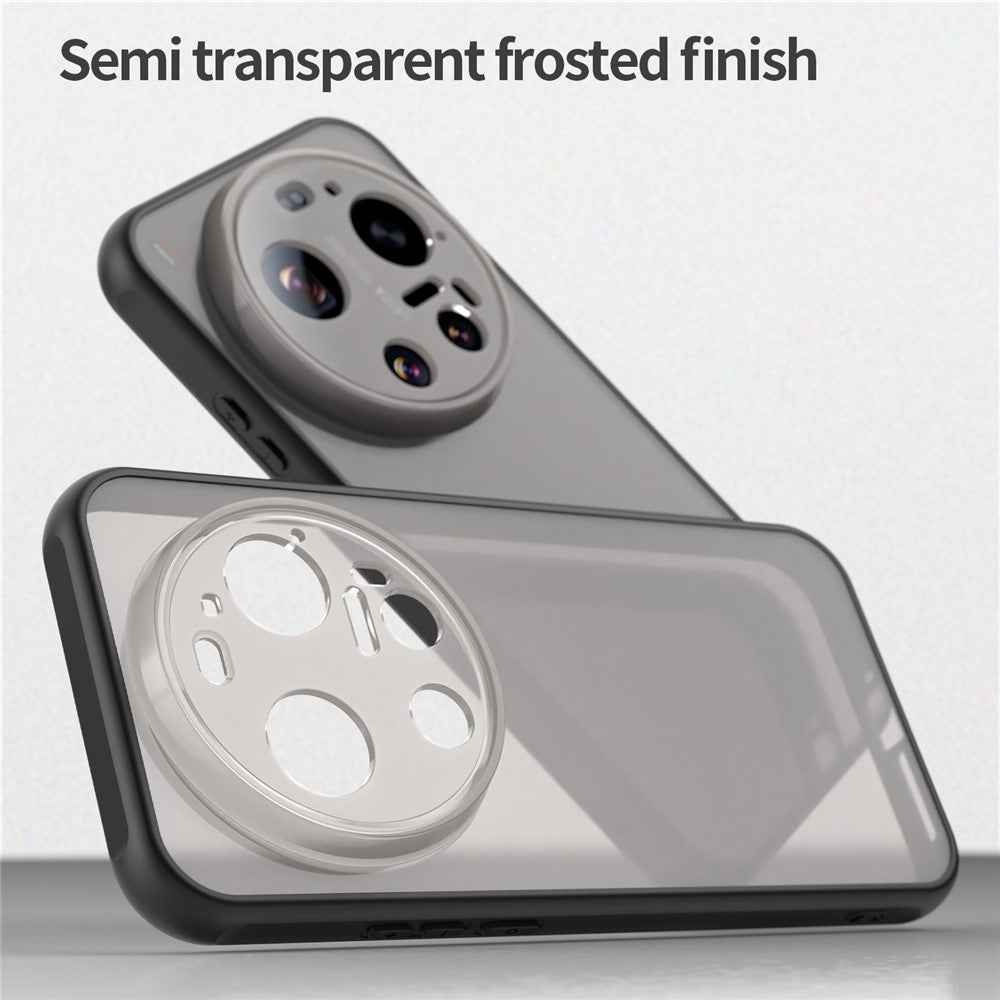 For Xiaomi 17 Ultra 5G Case Drop Proof Airbags Frosted Translucent PC + TPU Phone Back Cover - Black