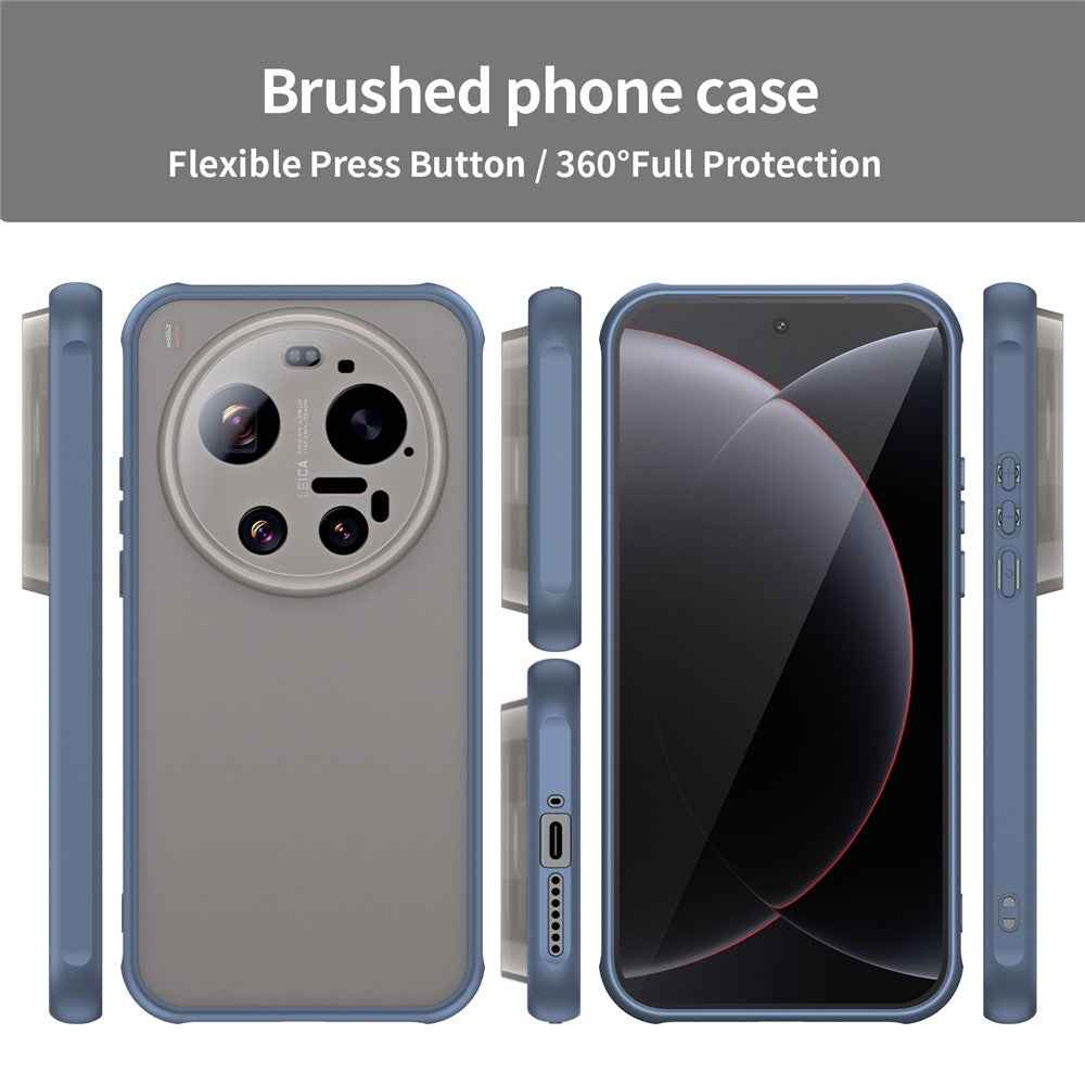 For Xiaomi 17 Ultra 5G Case Drop Proof Airbags Frosted Translucent PC + TPU Phone Back Cover - Blue
