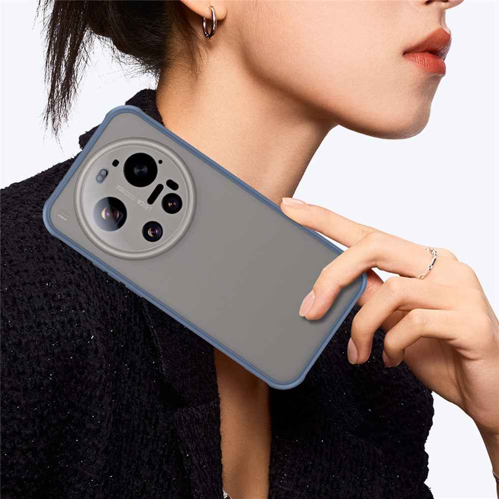 For Xiaomi 17 Ultra 5G Case Drop Proof Airbags Frosted Translucent PC + TPU Phone Back Cover - Blue