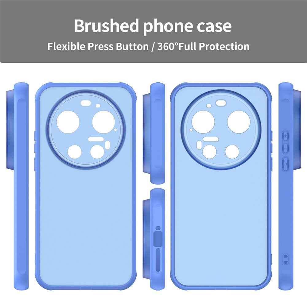 For Xiaomi 17 Ultra 5G Case Drop Proof Airbags Frosted Translucent PC + TPU Phone Back Cover - Baby Blue