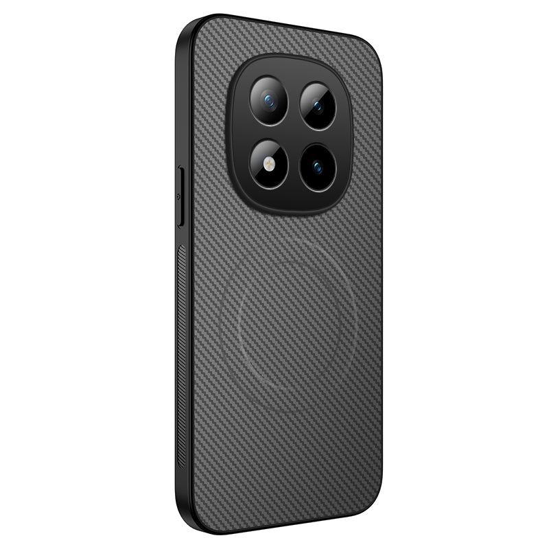 For Xiaomi Redmi Note 15 Pro 4G (Global) Magnetic Case WANLONFENG TQ Series Carbon Fiber Texture PC TPU Phone Cover - Grey