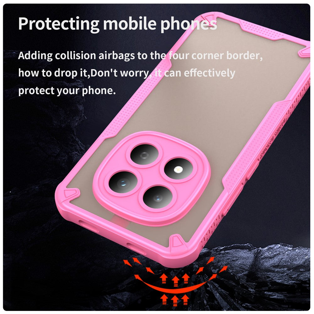 For Xiaomi Redmi Note 15 Pro 5G (Global) Case PC + TPU Semi-Transparent Frosted Finish Protective Phone Cover - Pink
